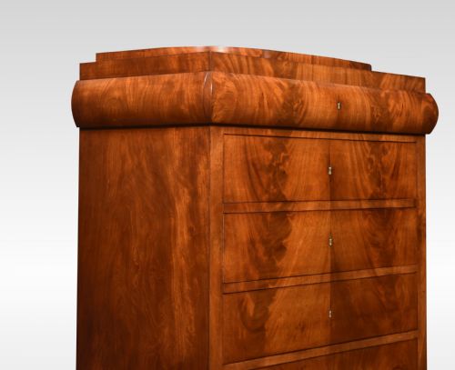 19TH CENTURY MAHOGANY BIEDERMEIER SECRETAIRE CHEST OF DRAWERS - ADDITIONAL PHOTO 5