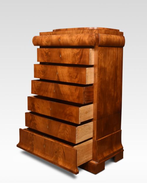 19TH CENTURY MAHOGANY BIEDERMEIER SECRETAIRE CHEST OF DRAWERS - ADDITIONAL PHOTO 10