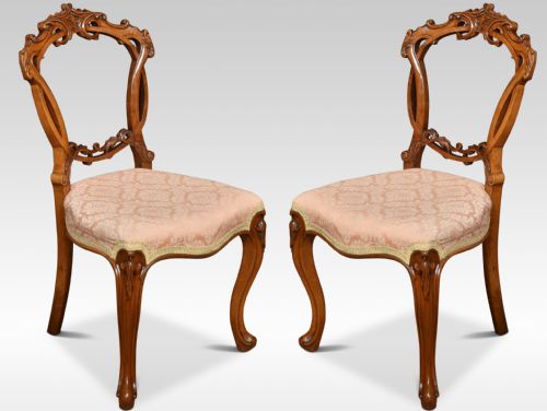 SET OF FOUR WALNUT BALLOON BACK SALON CHAIRS - ADDITIONAL PHOTO 1