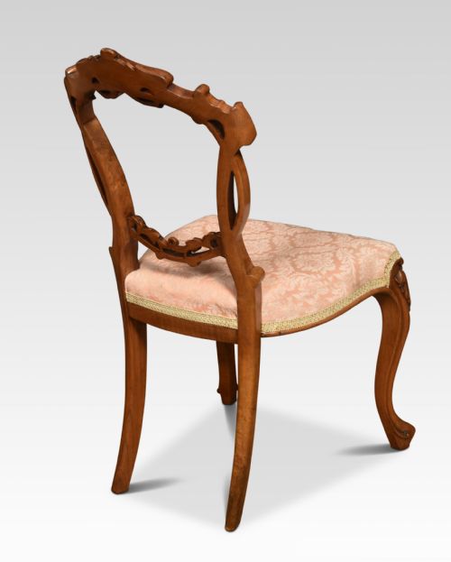 SET OF FOUR WALNUT BALLOON BACK SALON CHAIRS - ADDITIONAL PHOTO 3