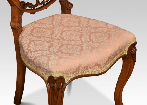 SET OF FOUR WALNUT BALLOON BACK SALON CHAIRS - ADDITIONAL PHOTO 4