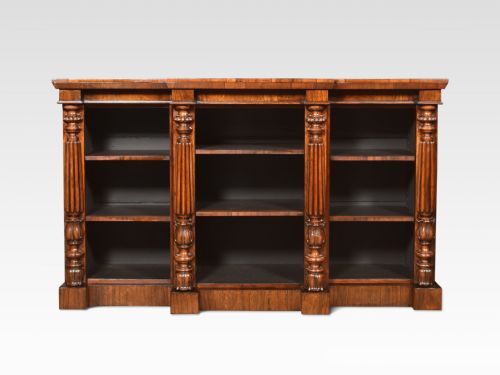 ROSEWOOD BREAKFRONT OPEN BOOKCASE - ADDITIONAL PHOTO 3