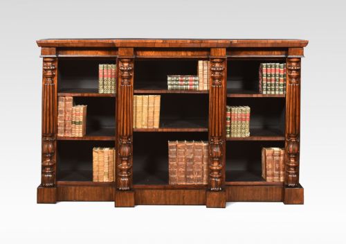 ROSEWOOD BREAKFRONT OPEN BOOKCASE - ADDITIONAL PHOTO 5
