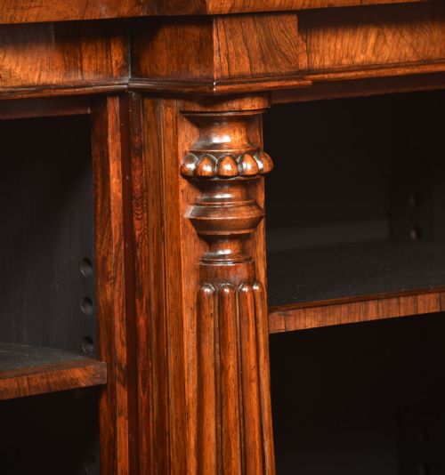 ROSEWOOD BREAKFRONT OPEN BOOKCASE - ADDITIONAL PHOTO 6