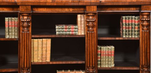 ROSEWOOD BREAKFRONT OPEN BOOKCASE - ADDITIONAL PHOTO 7