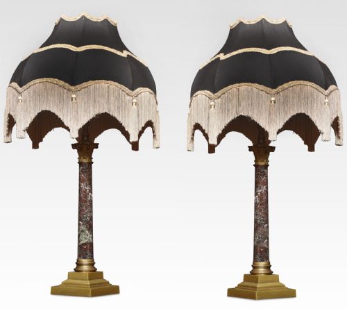 PAIR OF CORINTHIAN COLUMN TABLE LAMPS - ADDITIONAL PHOTO 1