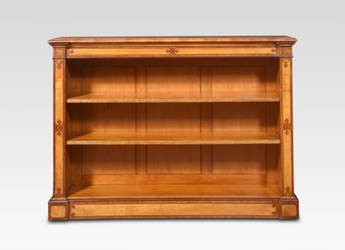 satinwood open bookcase by c hindley and sons - CATEGORY: ANTIQUE BOOKCASES - DATED 19TH CENTURY