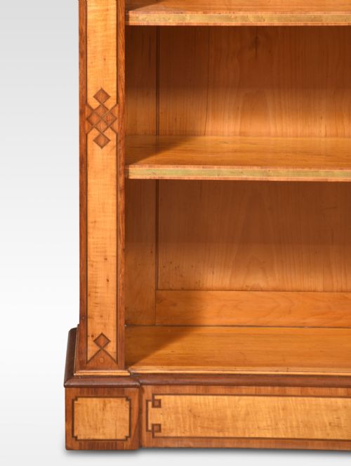 SATINWOOD OPEN BOOKCASE BY C HINDLEY AND SONS - ADDITIONAL PHOTO 1