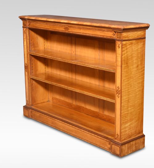 SATINWOOD OPEN BOOKCASE BY C HINDLEY AND SONS - ADDITIONAL PHOTO 2