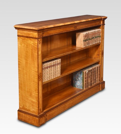 SATINWOOD OPEN BOOKCASE BY C HINDLEY AND SONS - ADDITIONAL PHOTO 3