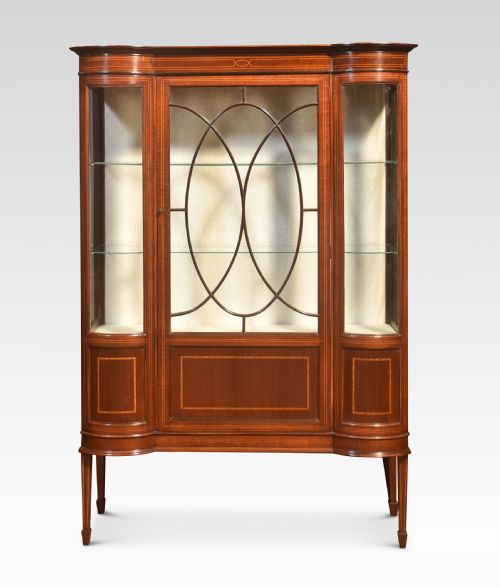 mahogany inlaid display cabinet - CATEGORY: ANTIQUE CABINETS - DATED 1910