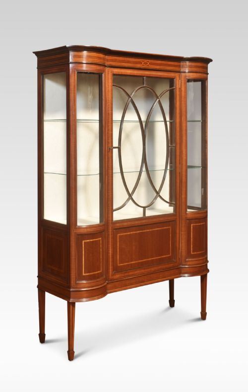 MAHOGANY INLAID DISPLAY CABINET - ADDITIONAL PHOTO 3