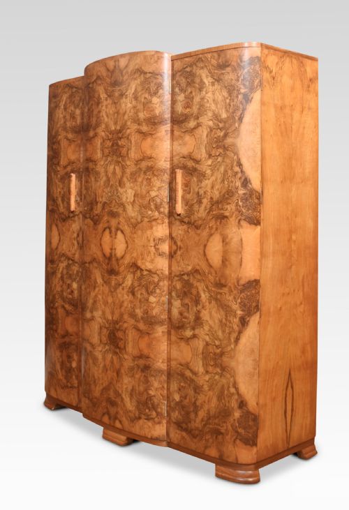 WALNUT THREE DOOR COMPACTUM WARDROBE - ADDITIONAL PHOTO 2