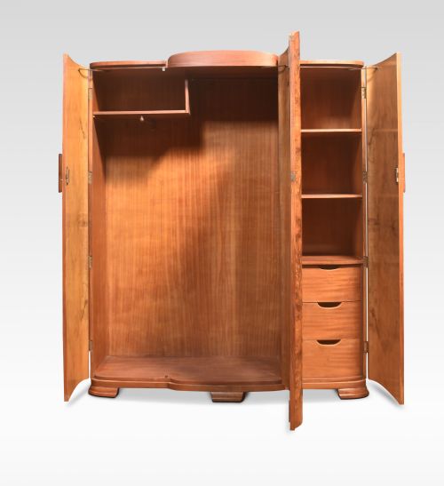 WALNUT THREE DOOR COMPACTUM WARDROBE - ADDITIONAL PHOTO 3