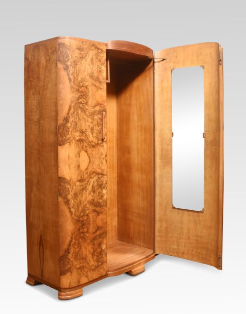 WALNUT THREE DOOR COMPACTUM WARDROBE - ADDITIONAL PHOTO 5