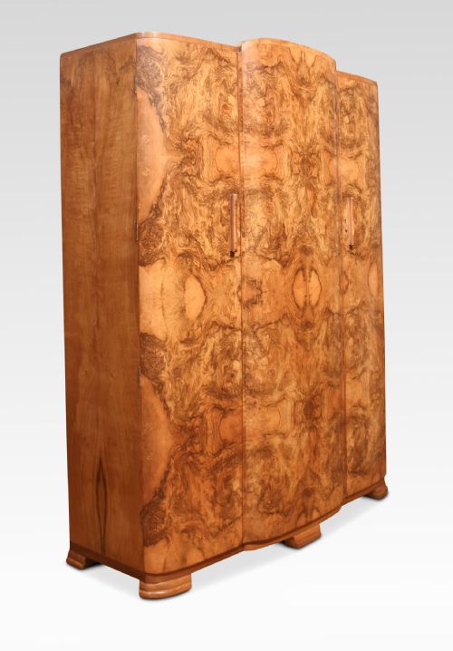 WALNUT THREE DOOR COMPACTUM WARDROBE - ADDITIONAL PHOTO 6