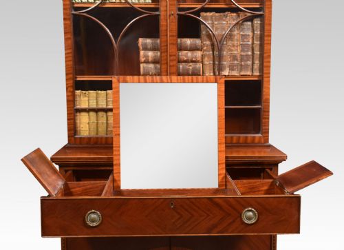 MAHOGANY INLAID GENTLEMENS BOOKCASE - ADDITIONAL PHOTO 4