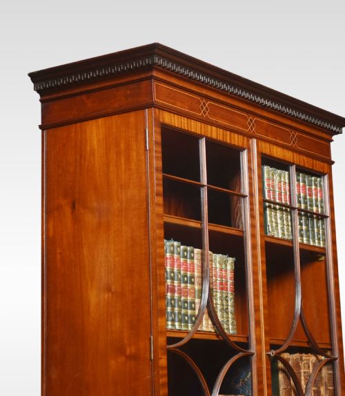 MAHOGANY INLAID GENTLEMENS BOOKCASE - ADDITIONAL PHOTO 7