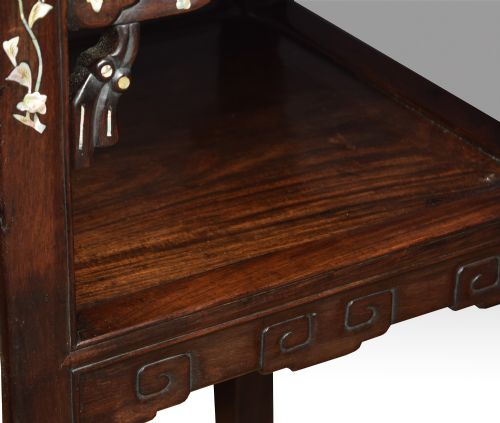 PAIR OF CHINESE INLAID URN STANDS - ADDITIONAL PHOTO 2