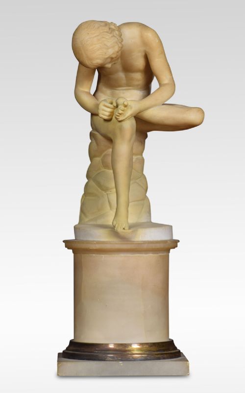 ALABASTER FIGURE SPINARIO - ADDITIONAL PHOTO 2