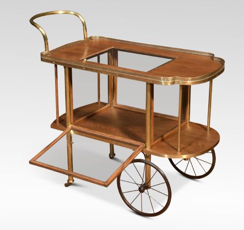 BRASS AND OAK DRINKS TROLLY - ADDITIONAL PHOTO 2