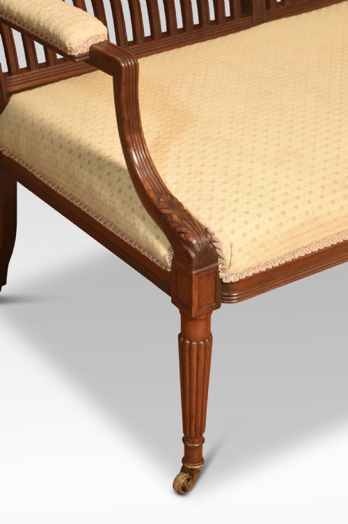 MAHOGANY FRAMED SETTEE - ADDITIONAL PHOTO 1