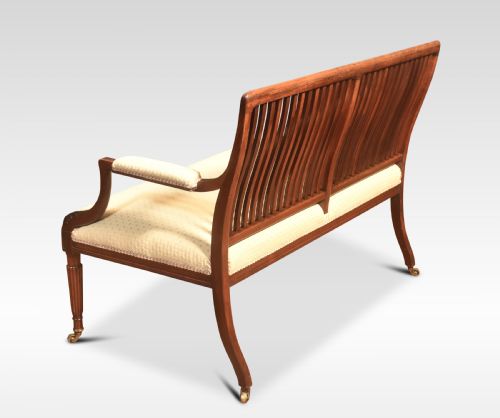 MAHOGANY FRAMED SETTEE - ADDITIONAL PHOTO 2