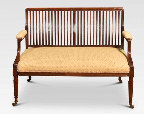 MAHOGANY FRAMED SETTEE - ADDITIONAL PHOTO 3