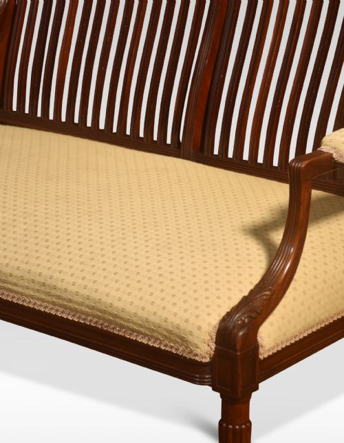 MAHOGANY FRAMED SETTEE - ADDITIONAL PHOTO 6