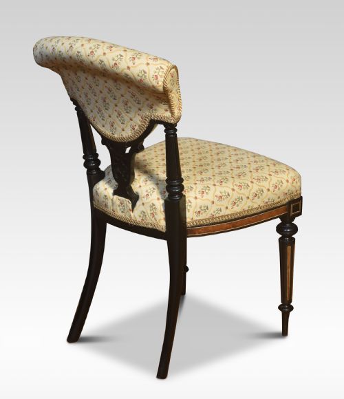 SET OF FOUR EBONY AND AMBOYNA SIDE CHAIRS - ADDITIONAL PHOTO 4