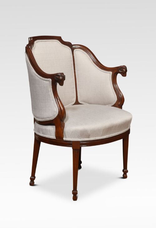 PAIR OF WALNUT FRAMED TUB ARMCHAIRS - ADDITIONAL PHOTO 1