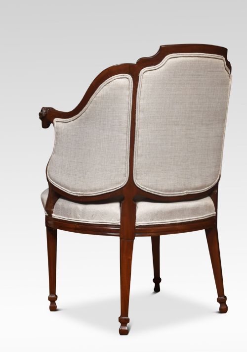 PAIR OF WALNUT FRAMED TUB ARMCHAIRS - ADDITIONAL PHOTO 6