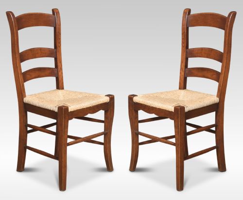 SET OF EIGHT OAK LADDER BACK DINING CHAIRS - ADDITIONAL PHOTO 1