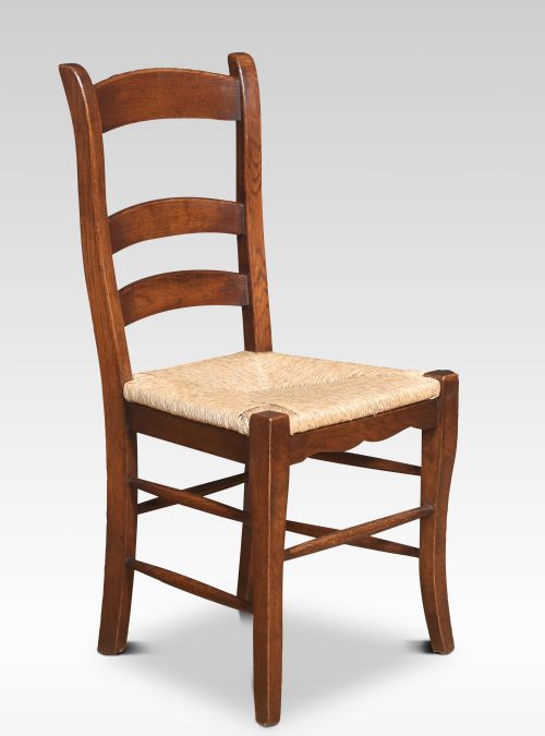 SET OF EIGHT OAK LADDER BACK DINING CHAIRS - ADDITIONAL PHOTO 2