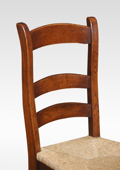 SET OF EIGHT OAK LADDER BACK DINING CHAIRS - ADDITIONAL PHOTO 5