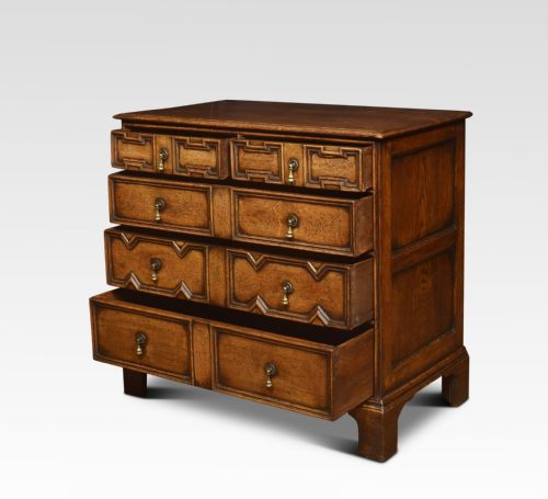 JACOBEAN STYLE OAK CHEST OF DRAWERS - ADDITIONAL PHOTO 7