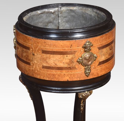 LOUIS XV STYLE WALNUT AND EBONISED JARDINIERE - ADDITIONAL PHOTO 1