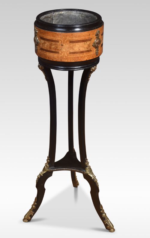 LOUIS XV STYLE WALNUT AND EBONISED JARDINIERE - ADDITIONAL PHOTO 3