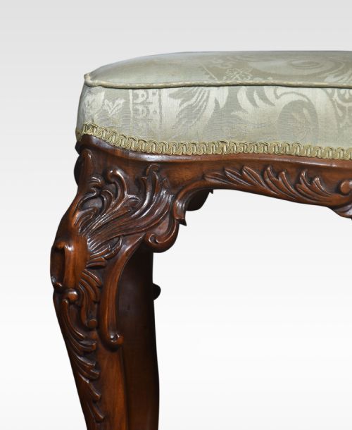CHIPPENDALE STYLE MAHOGANY FRAMED STOOL - ADDITIONAL PHOTO 1