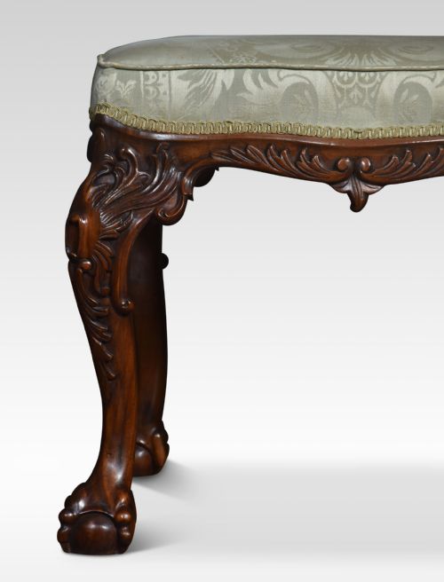 CHIPPENDALE STYLE MAHOGANY FRAMED STOOL - ADDITIONAL PHOTO 2