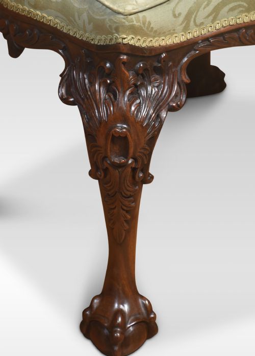 CHIPPENDALE STYLE MAHOGANY FRAMED STOOL - ADDITIONAL PHOTO 3