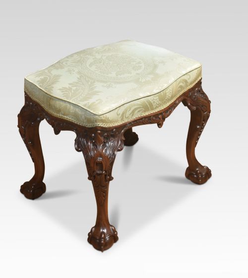 CHIPPENDALE STYLE MAHOGANY FRAMED STOOL - ADDITIONAL PHOTO 4