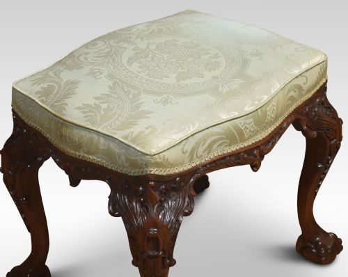 CHIPPENDALE STYLE MAHOGANY FRAMED STOOL - ADDITIONAL PHOTO 5
