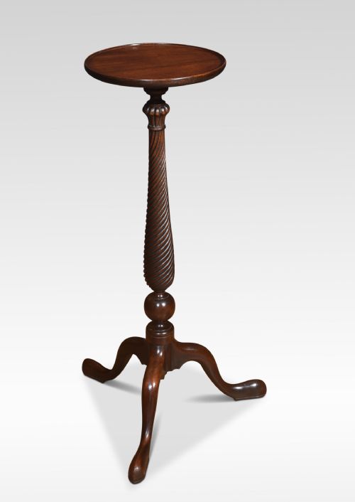 PAIR OF TALL MAHOGANY LAMP TABLES - ADDITIONAL PHOTO 2