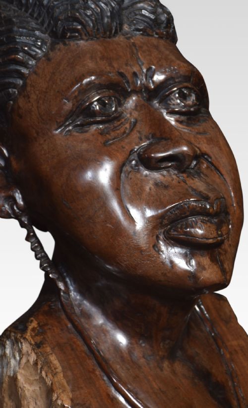 CARVED BUST OF A TRIBESWOMAN - ADDITIONAL PHOTO 1