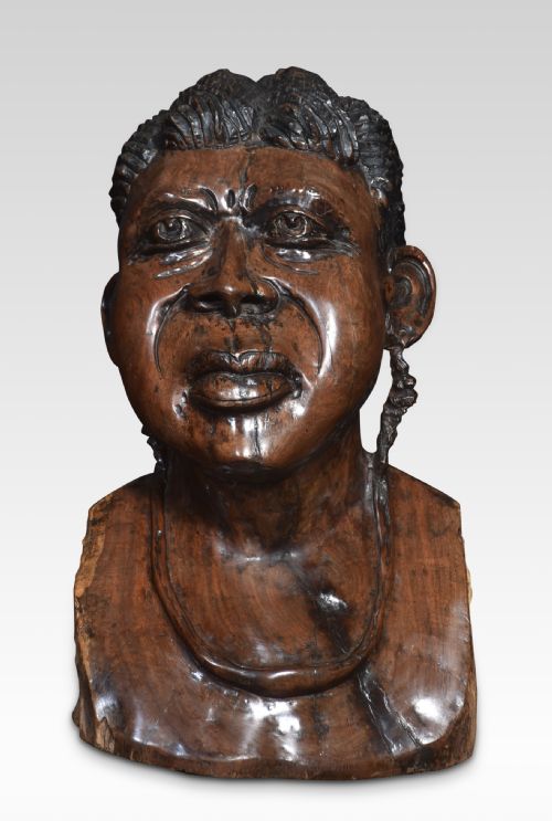 CARVED BUST OF A TRIBESWOMAN - ADDITIONAL PHOTO 3