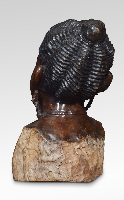 CARVED BUST OF A TRIBESWOMAN - ADDITIONAL PHOTO 5