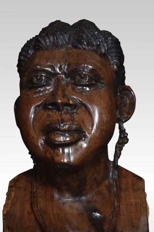 CARVED BUST OF A TRIBESWOMAN - ADDITIONAL PHOTO 6