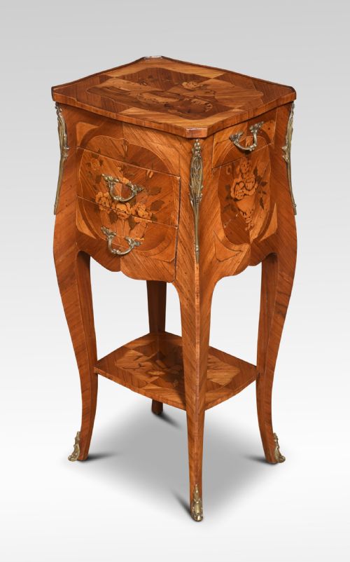 PAIR OF MARQUETRY INLAID AND GILT METAL MOUNTED BEDSIDE CABINETS - ADDITIONAL PHOTO 1