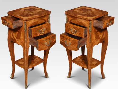 PAIR OF MARQUETRY INLAID AND GILT METAL MOUNTED BEDSIDE CABINETS - ADDITIONAL PHOTO 2
